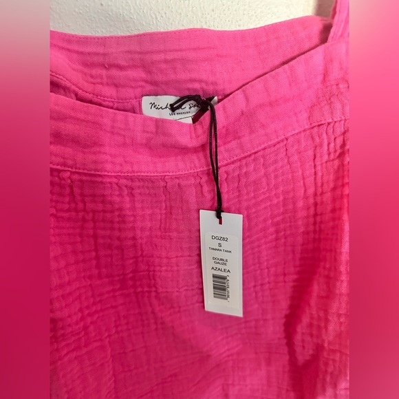 Michael Stars NWT 100% cotton tank top azalea glaze pink size small - Picture 2 of 4